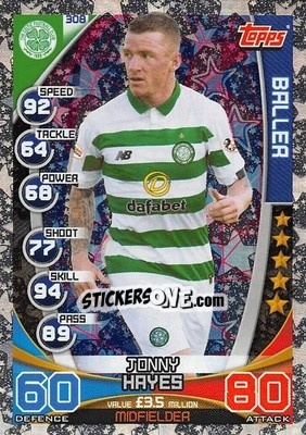 Sticker Jonny Hayes - SPFL 2019-2020. Match Attax n. 308 - Topps