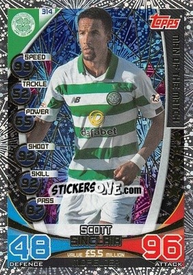 Sticker Scott Sinclair - SPFL 2019-2020. Match Attax n. 314 - Topps