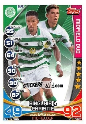 Sticker Sinclair / Christie - SPFL 2019-2020. Match Attax n. DU2 - Topps