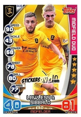 Cromo Lawless / Sibbald - SPFL 2019-2020. Match Attax - Topps