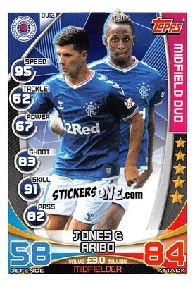 Sticker Jones / Aribo - SPFL 2019-2020. Match Attax n. DU12 - Topps