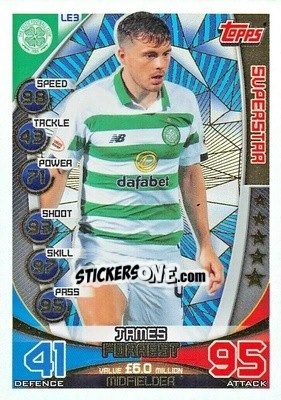 Sticker James Forrest - SPFL 2019-2020. Match Attax n. LE3 - Topps