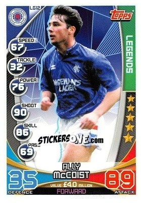 Sticker Ally McCoist - SPFL 2019-2020. Match Attax n. LG12 - Topps