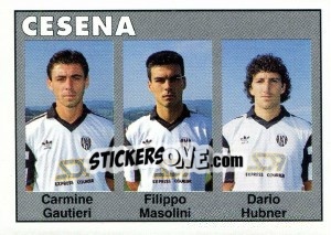 Cromo Carmine Gautieri / Filippo Masolini / Dario Hubner - Calcioflash 1993 - Euroflash