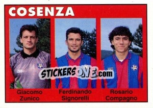 Sticker Giacomo Zunico / Ferdinando Signorelli / Rosario Compagno - Calcioflash 1993 - Euroflash