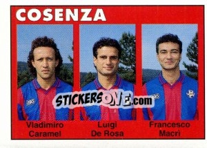 Sticker Vladimiro Caramel / Luigi De Rosa / Francesco Macri - Calcioflash 1993 n. 340 - Euroflash