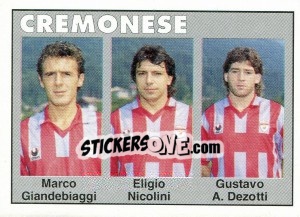Sticker Marco Giandebiaggi / Eligio Nicolini / Gustavo A. Dezotti - Calcioflash 1993 - Euroflash