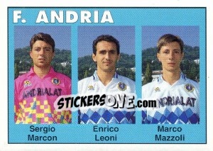 Sticker Sergio Marcon / Enrico Leoni / Marco Mazzoli - Calcioflash 1993 n. 345 - Euroflash