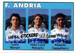 Sticker Luca Monari / Gian Luca Petrachi / Roberto Cappellacci - Calcioflash 1993 n. 347 - Euroflash