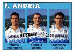 Sticker Vittorio Insanguine / Fabrizio Mastini / Francesco Caruso - Calcioflash 1993 - Euroflash