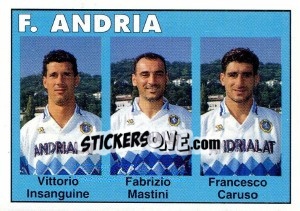 Sticker Vittorio Insanguine / Fabrizio Mastini / Francesco Caruso - Calcioflash 1993 n. 348 - Euroflash