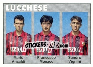 Sticker Mario Ansaldi / Francesco Monaco / Sandro Vignini - Calcioflash 1993 n. 354 - Euroflash