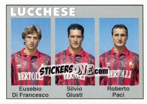 Sticker Eusebio Di Francesco / Silvio Giusti / Roberto Paci - Calcioflash 1993 n. 355 - Euroflash