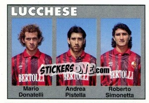 Sticker Mario Donatelli / Andrea Pistella / Roberto Simonetta - Calcioflash 1993 n. 356 - Euroflash