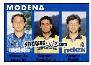 Sticker Alessandro Lazzarini / Giovanni Montalbano / Stefano Mobili - Calcioflash 1993 - Euroflash