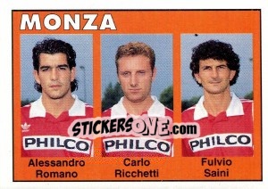 Sticker Alessandro Romano / Carlo Ricchetti / Fulvio Saini - Calcioflash 1993 n. 363 - Euroflash
