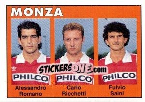 Sticker Alessandro Romano / Carlo Ricchetti / Fulvio Saini - Calcioflash 1993 - Euroflash