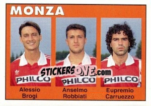 Sticker Alessio Brogi / Anselmo Robbiati / Eupremio Carruezzo - Calcioflash 1993 n. 364 - Euroflash