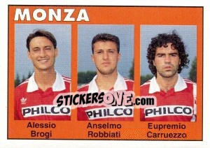 Sticker Alessio Brogi / Anselmo Robbiati / Eupremio Carruezzo - Calcioflash 1993 - Euroflash