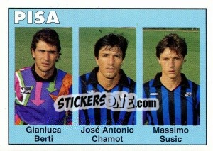 Sticker Gianluca Berti / José Antonio Chamot / Massimo Susic - Calcioflash 1993 - Euroflash