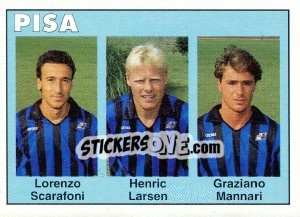 Sticker Lorenzo Scarafoni / Henric Larsen / Graziano Mannari - Calcioflash 1993 - Euroflash