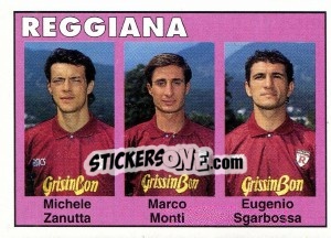 Sticker Michele Zanutta / Marco Monti / Eugenio Sgarbossa - Calcioflash 1993 - Euroflash