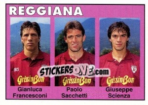 Sticker Gianluca Francesconi / Paolo Sacchetti / Giuseppe Scienza - Calcioflash 1993 n. 379 - Euroflash