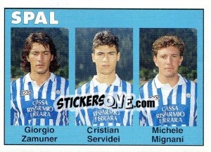 Cromo Giorgio Zamuner / Cristian Servidei / Michele Mignani - Calcioflash 1993 - Euroflash