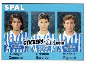 Sticker Giorgio Zamuner / Cristian Servidei / Michele Mignani - Calcioflash 1993 n. 382 - Euroflash