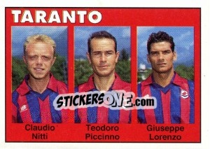 Sticker Claudio Nitti / Teodoro Piccinno / Giuseppe Lorenzo - Calcioflash 1993 n. 387 - Euroflash