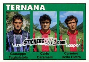 Sticker Giuseppe Taglialatela / Carlo Caramelli / Carmine Della Pietra - Calcioflash 1993 n. 389 - Euroflash