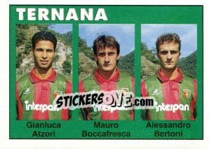 Sticker Gianluca Atzori / Mauro Boccafresca / Alessandro Bertoni - Calcioflash 1993 n. 390 - Euroflash