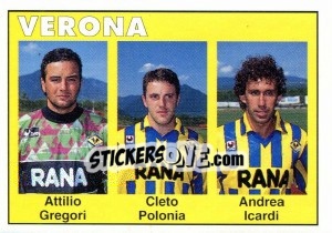 Cromo Attillio Gregori / Cleto Polonia / Andrea Icardi - Calcioflash 1993 - Euroflash