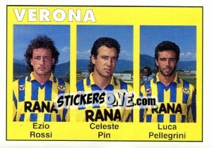 Sticker Ezio Rossi / Celeste Pin / Luca Pellegrini - Calcioflash 1993 n. 398 - Euroflash