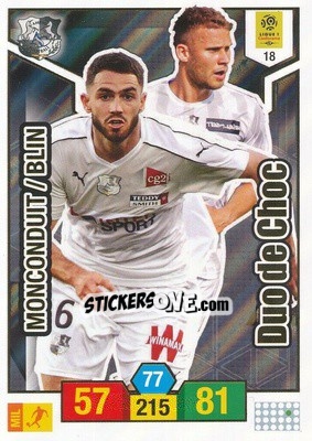 Sticker Alexis Blin / Thomas Monconduit - FOOT 2019-2020. Adrenalyn XL n. 18 - Panini