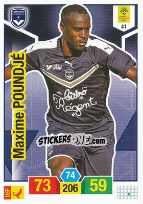 Sticker Maxime Poundjé - FOOT 2019-2020. Adrenalyn XL n. 41 - Panini