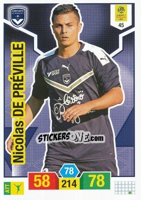 Figurina Nicolas de Préville - FOOT 2019-2020. Adrenalyn XL - Panini