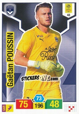 Sticker Gaëtan Poussin - FOOT 2019-2020. Adrenalyn XL n. 48 - Panini