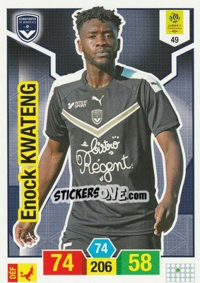 Sticker Enock Kwateng - FOOT 2019-2020. Adrenalyn XL n. 49 - Panini