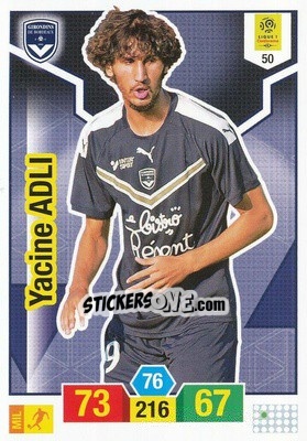 Sticker Yacine Adli - FOOT 2019-2020. Adrenalyn XL n. 50 - Panini
