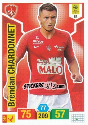 Sticker Brendan Chardonnet - FOOT 2019-2020. Adrenalyn XL - Panini