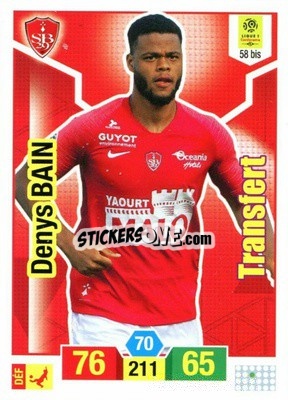 Sticker Denys Bain - FOOT 2019-2020. Adrenalyn XL - Panini