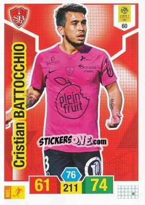 Sticker Christian Battocchio - FOOT 2019-2020. Adrenalyn XL n. 60 - Panini