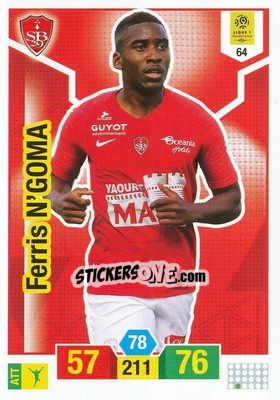 Sticker Ferris N'Goma - FOOT 2019-2020. Adrenalyn XL n. 64 - Panini