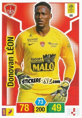 Sticker Donovan Léon - FOOT 2019-2020. Adrenalyn XL n. 66 - Panini