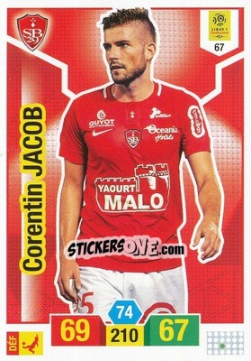 Sticker Corentin Jacob - FOOT 2019-2020. Adrenalyn XL n. 67 - Panini