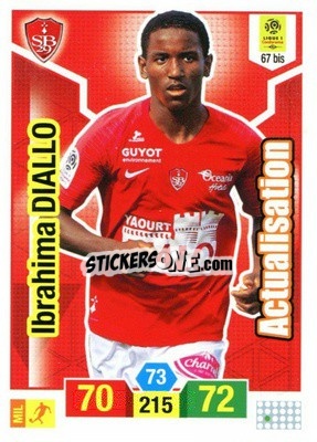 Sticker Ibrahima Diallo - FOOT 2019-2020. Adrenalyn XL n. 67bis - Panini