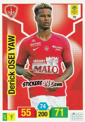 Sticker Derick Osei Yaw - FOOT 2019-2020. Adrenalyn XL n. 70 - Panini