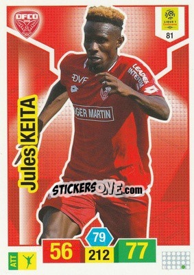 Sticker Jules Keita - FOOT 2019-2020. Adrenalyn XL n. 81 - Panini