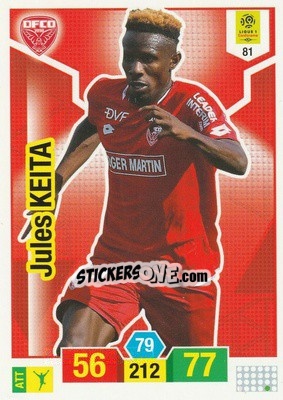 Sticker Jules Keita - FOOT 2019-2020. Adrenalyn XL - Panini